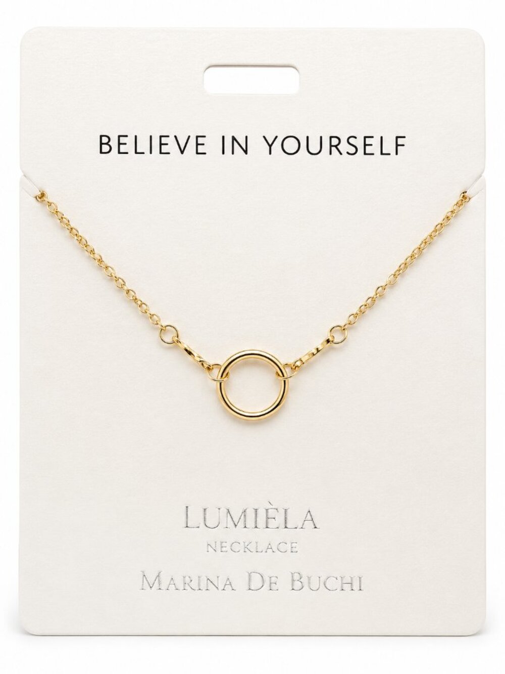 Lumièla Marina De Buchi Believe in Yourself Gold Necklace NWT